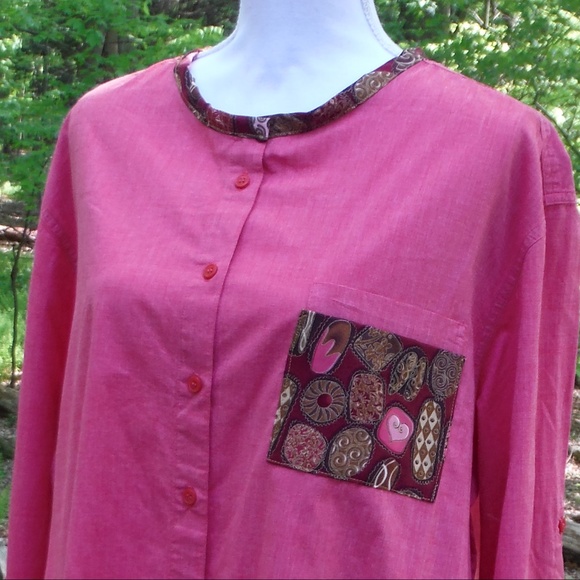 Elegant Chocolates on Long Organic Pink 2X Top - Picture 6 of 6